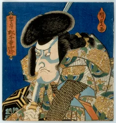 Ator Matsumoto Koshiro V como Noto nenhum Kami, período de Edo, meio 1830s (impressão de woodblock de cor)